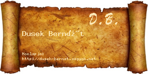 Dusek Bernát névjegykártya